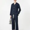 Cotton drawstring trousers, midnightblue