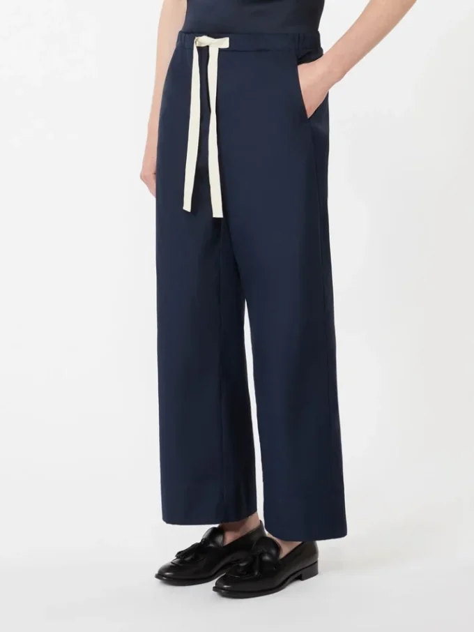 Cotton drawstring trousers, midnightblue