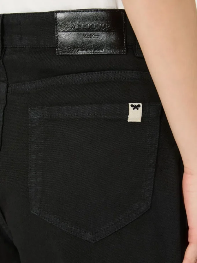 Cotton drill wide-leg trousers, black Cotton drill wide-leg trousers, black