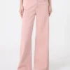 Cotton drill wide-leg trousers, pink Cotton drill wide-leg trousers, pink