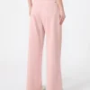 Cotton drill wide-leg trousers, pink Cotton drill wide-leg trousers, pink