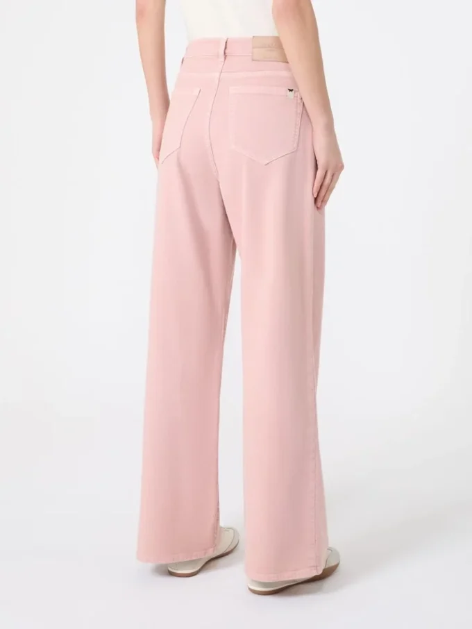 Cotton drill wide-leg trousers, pink Cotton drill wide-leg trousers, pink