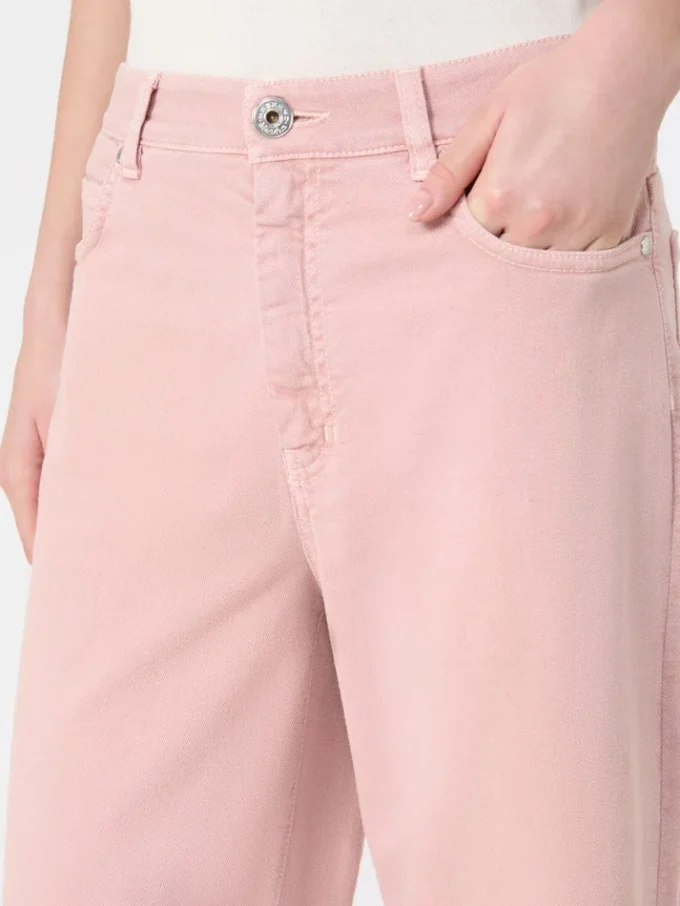 Cotton drill wide-leg trousers, pink Cotton drill wide-leg trousers, pink