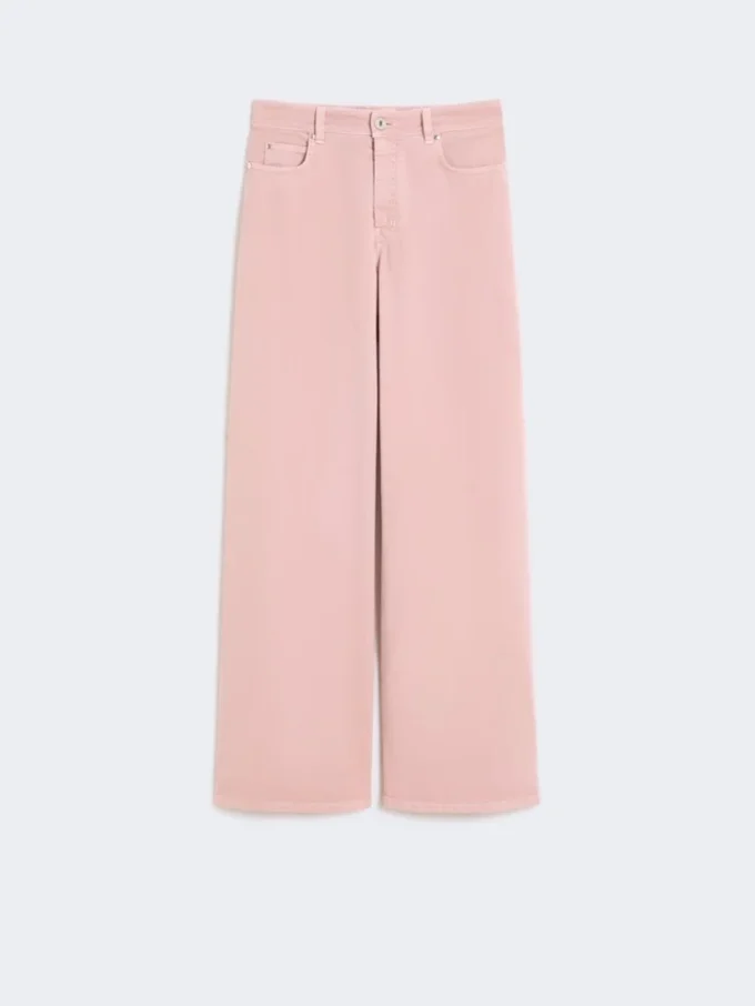 Cotton drill wide-leg trousers, pink Cotton drill wide-leg trousers, pink