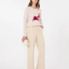 Cotton drill wide-leg trousers, sand Cotton drill wide-leg trousers, sand