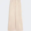 Cotton drill wide-leg trousers, sand Cotton drill wide-leg trousers, sand