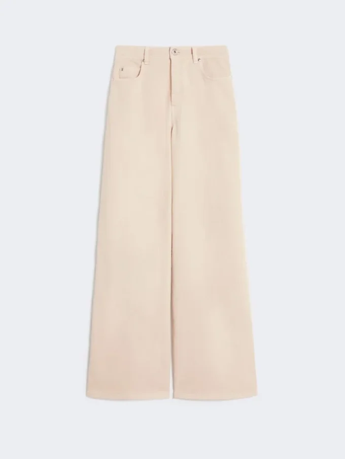 Cotton drill wide-leg trousers, sand Cotton drill wide-leg trousers, sand