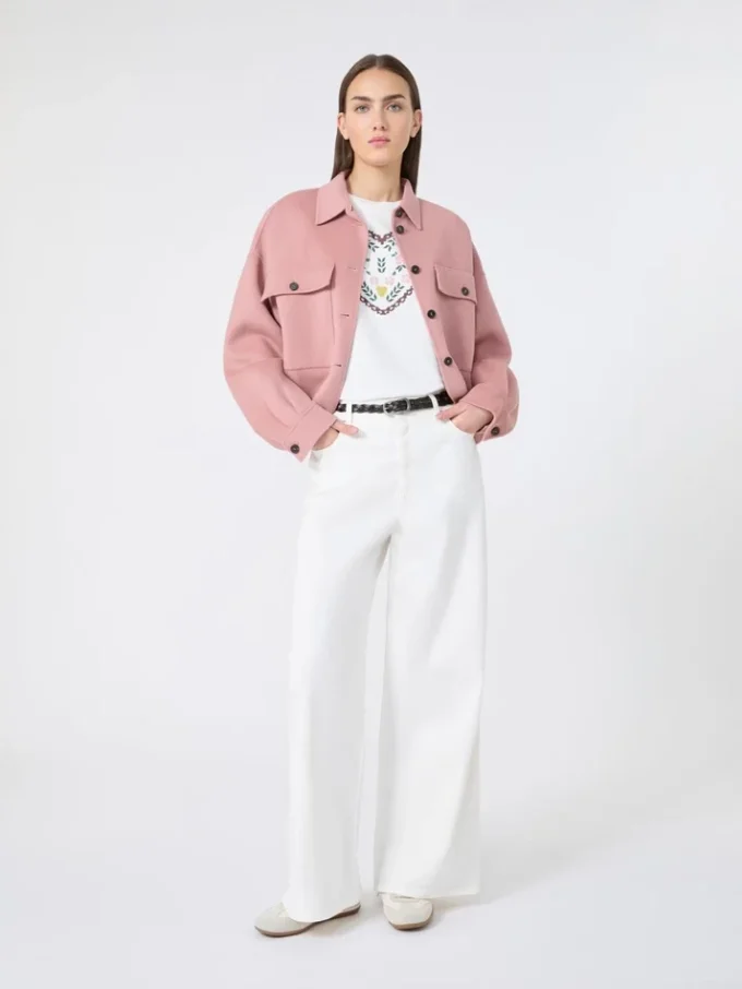 Cotton drill wide-leg trousers, white Cotton drill wide-leg trousers, white