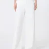 Cotton drill wide-leg trousers, white Cotton drill wide-leg trousers, white