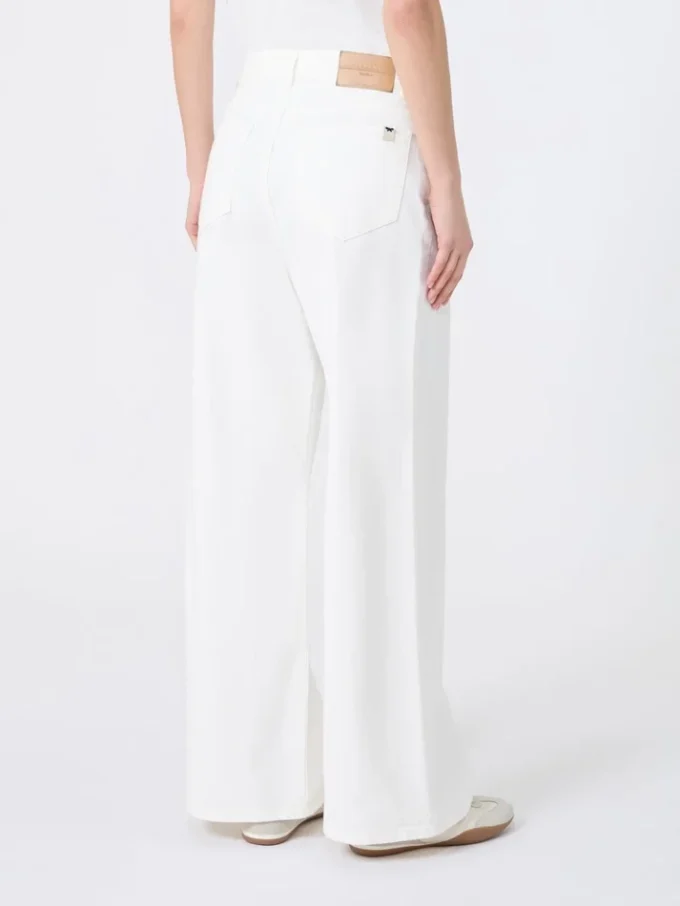 Cotton drill wide-leg trousers, white Cotton drill wide-leg trousers, white