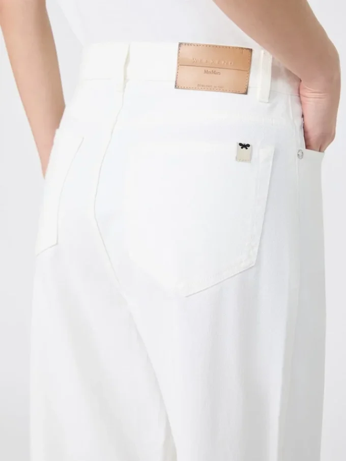 Cotton drill wide-leg trousers, white Cotton drill wide-leg trousers, white