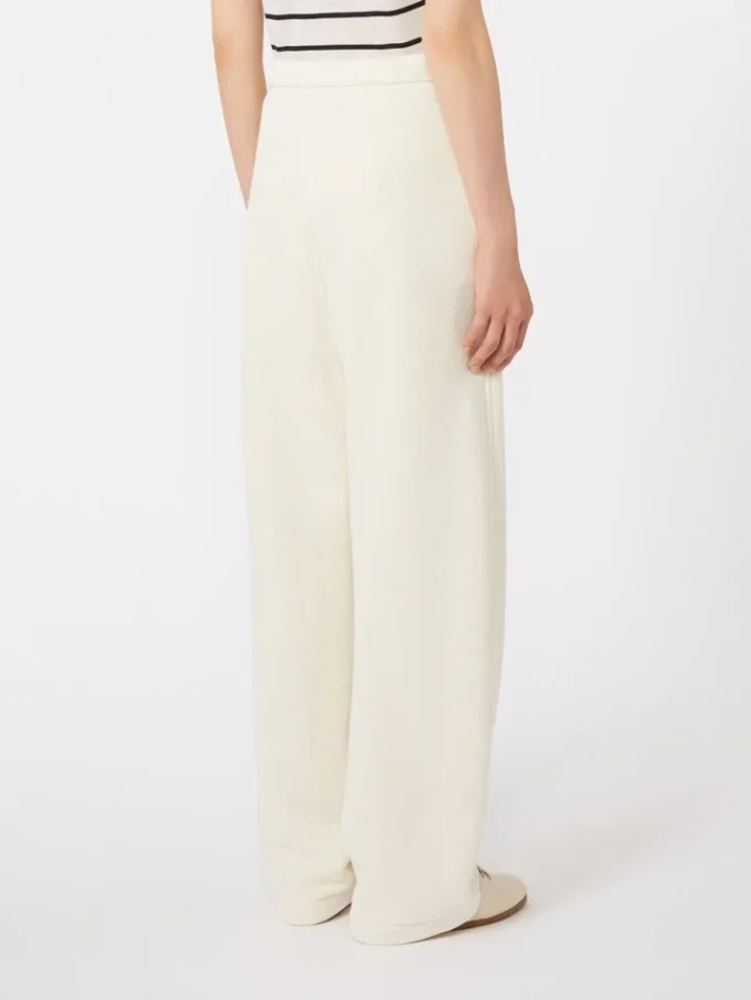 Cotton fleece trousers, ivory