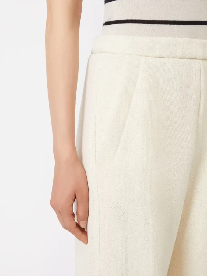 Cotton fleece trousers, ivory