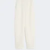 Cotton fleece trousers, ivory