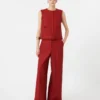 Cotton gabardine jersey trousers, red Cotton gabardine jersey trousers, red
