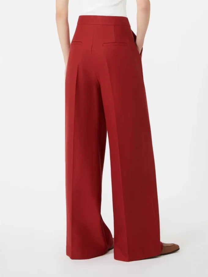 Cotton gabardine jersey trousers, red Cotton gabardine jersey trousers, red