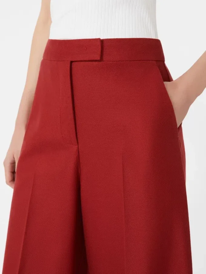 Cotton gabardine jersey trousers, red Cotton gabardine jersey trousers, red