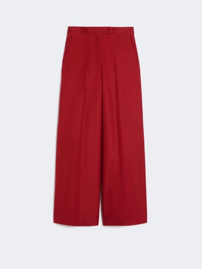 Cotton gabardine jersey trousers, red Cotton gabardine jersey trousers, red