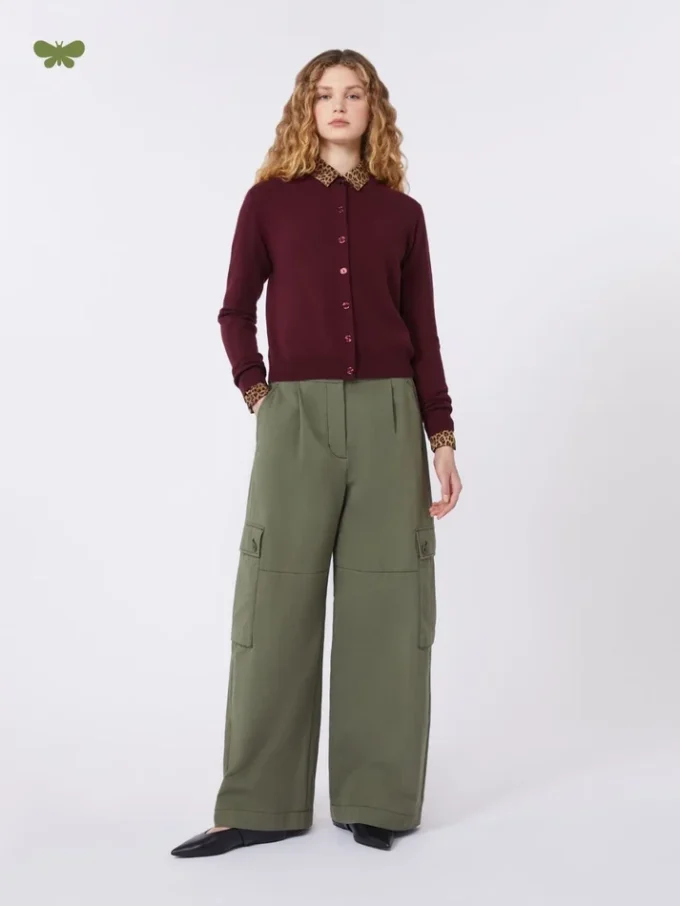 Cotton gabardine trousers, dark green Cotton gabardine trousers, dark green