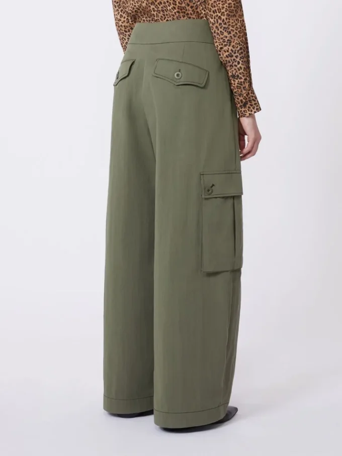 Cotton gabardine trousers, dark green Cotton gabardine trousers, dark green