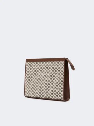 Cotton jacquard medium pouch, black