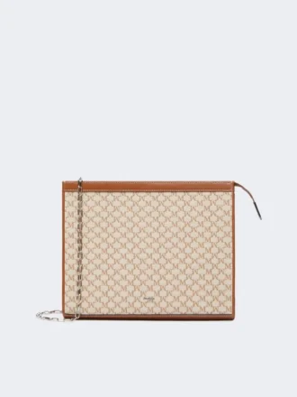 Cotton jacquard medium pouch, hazelnut brown