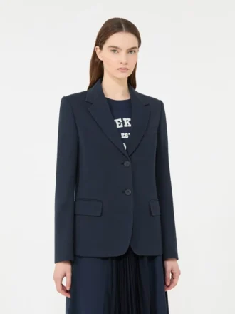 Cotton jersey blazer, navy
