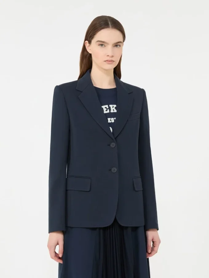 Cotton jersey blazer, navy