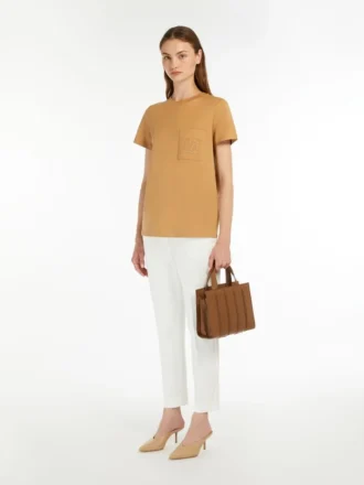 Cotton jersey t-shirt, camel