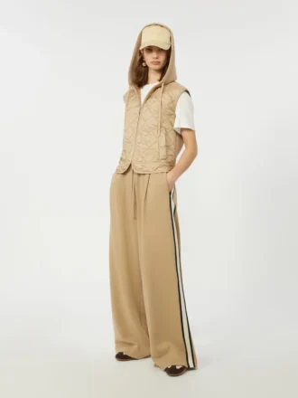 Cotton jersey trousers, hazelnut brown