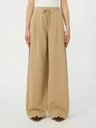 Cotton jersey trousers, hazelnut brown