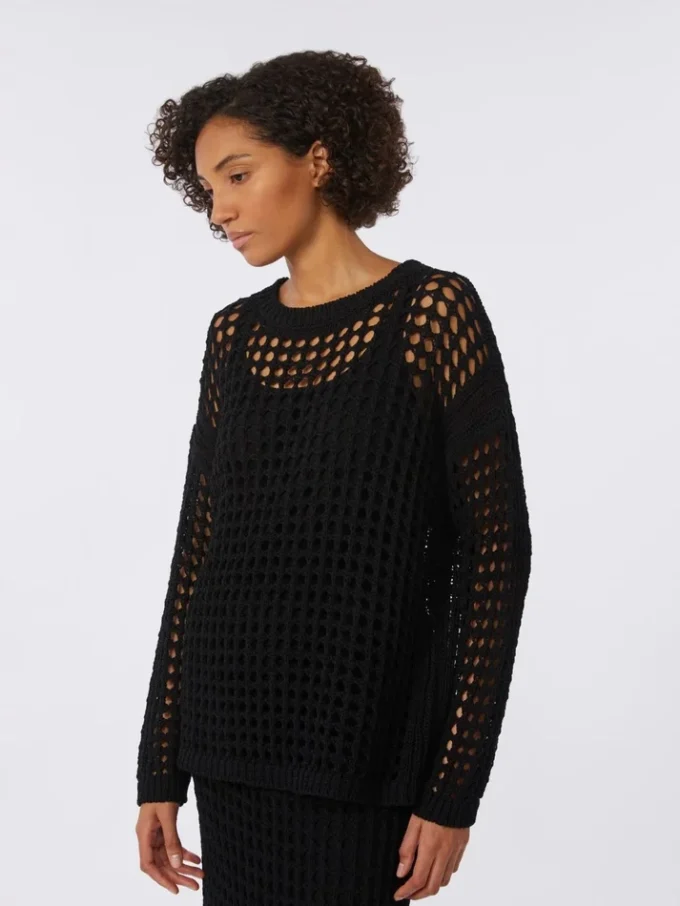Cotton mesh jumper, black Cotton mesh jumper, black