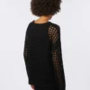 Cotton mesh jumper, black Cotton mesh jumper, black