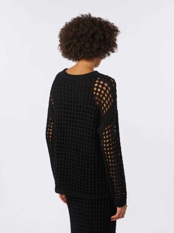 Cotton mesh jumper, black Cotton mesh jumper, black