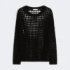 Cotton mesh jumper, black Cotton mesh jumper, black