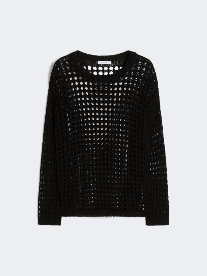 Cotton mesh jumper, black Cotton mesh jumper, black