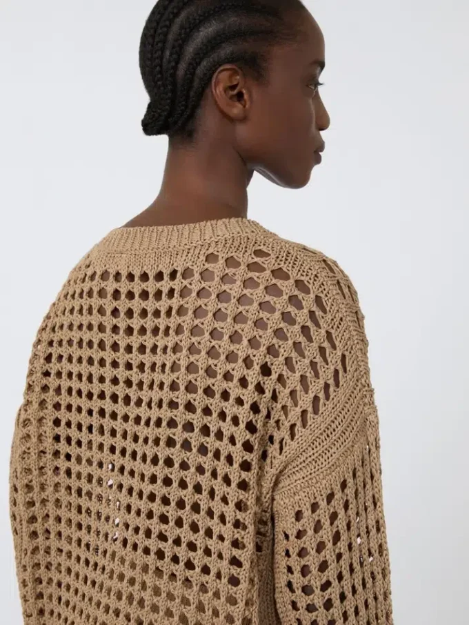 Cotton mesh jumper, desert Cotton mesh jumper, desert