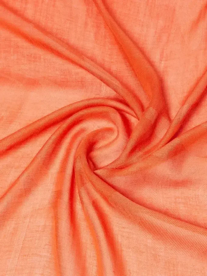 Cotton, modal and cashmere jacquard shawl, coral Cotton, modal and cashmere jacquard shawl, coral