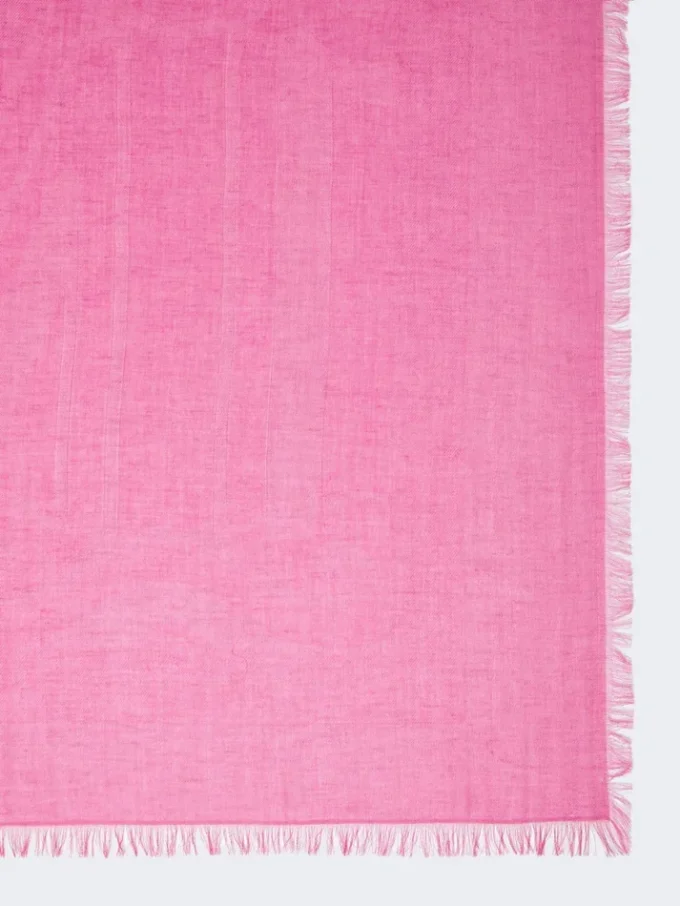 Cotton, modal and cashmere jacquard shawl, shocking pink Cotton, modal and cashmere jacquard shawl, shocking pink
