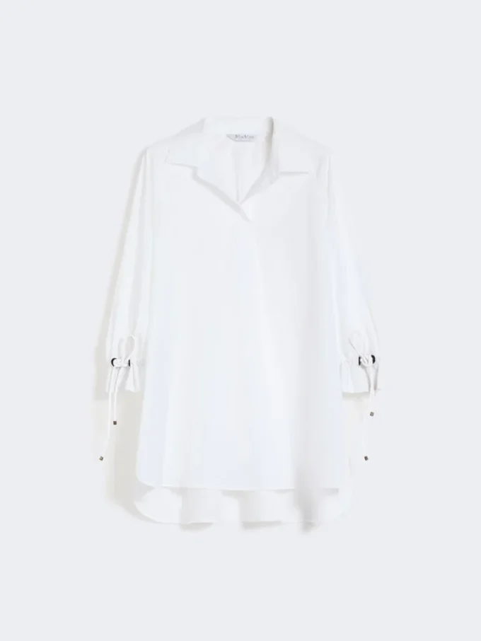 Cotton poplin blouse, optical white