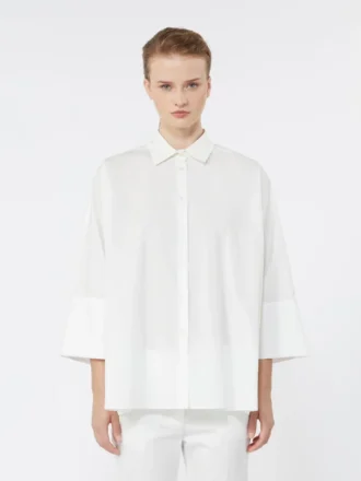 Cotton poplin oversize shirt, white