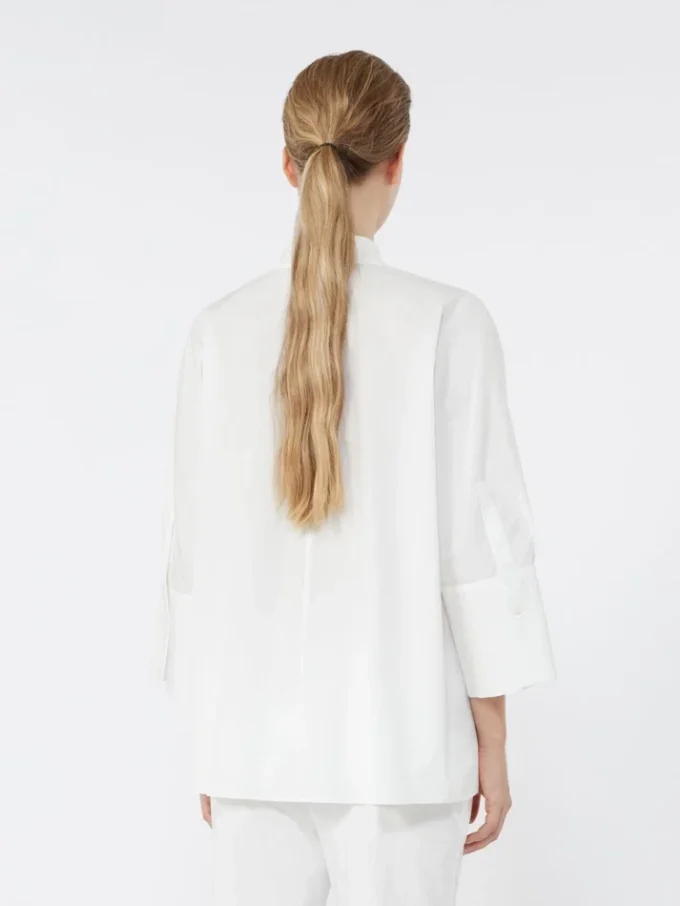 Cotton poplin oversize shirt, white