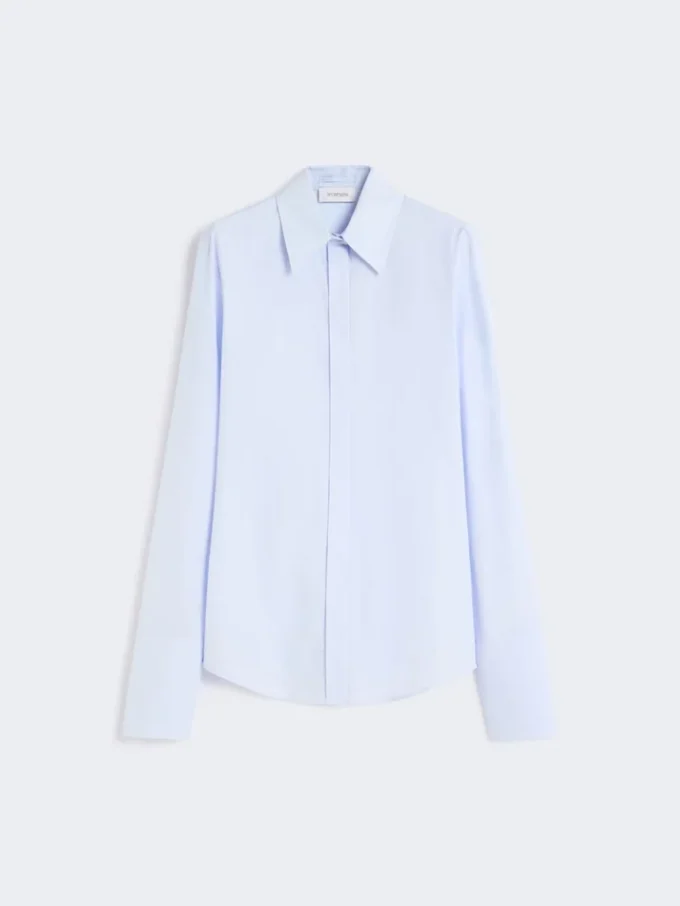 Cotton poplin shirt, avio