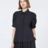 Cotton poplin shirt, black