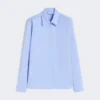 Cotton poplin shirt, light blue
