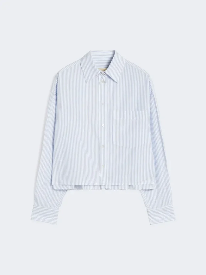 Cotton poplin shirt, light blue