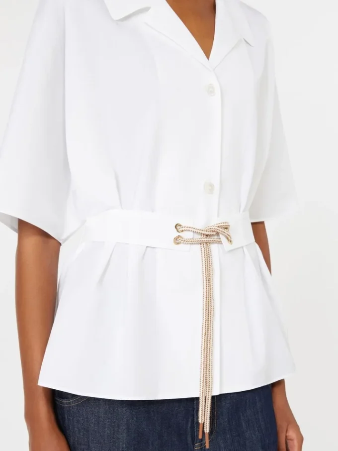 Cotton poplin shirt, white