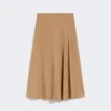Cotton-poplin skirt, tobacco