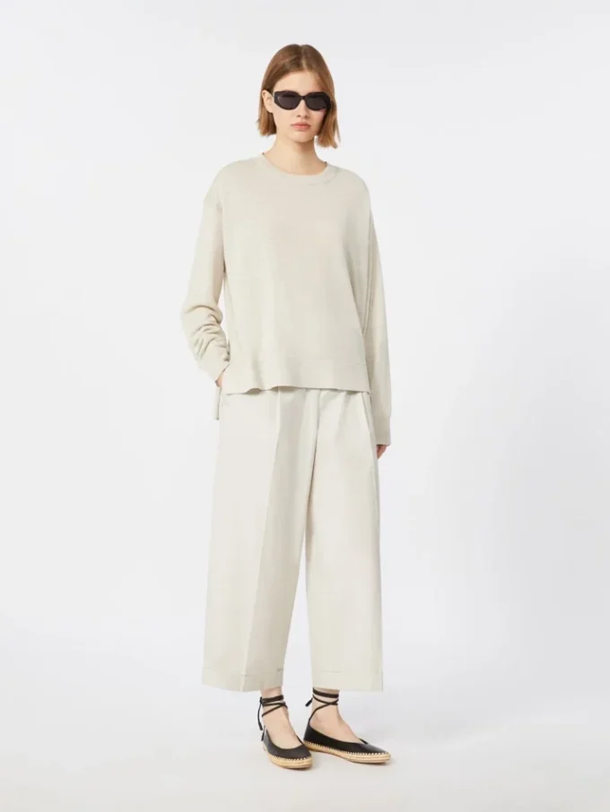 Cotton poplin trousers, ice