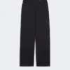 Cotton satin baggy trousers, navy Cotton satin baggy trousers, navy